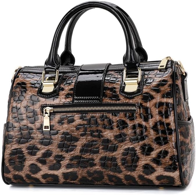 Genuine leather cowhide crocodile-pattern Boston women's handbag crossbody-bag detachable shoulder strap - Image 7