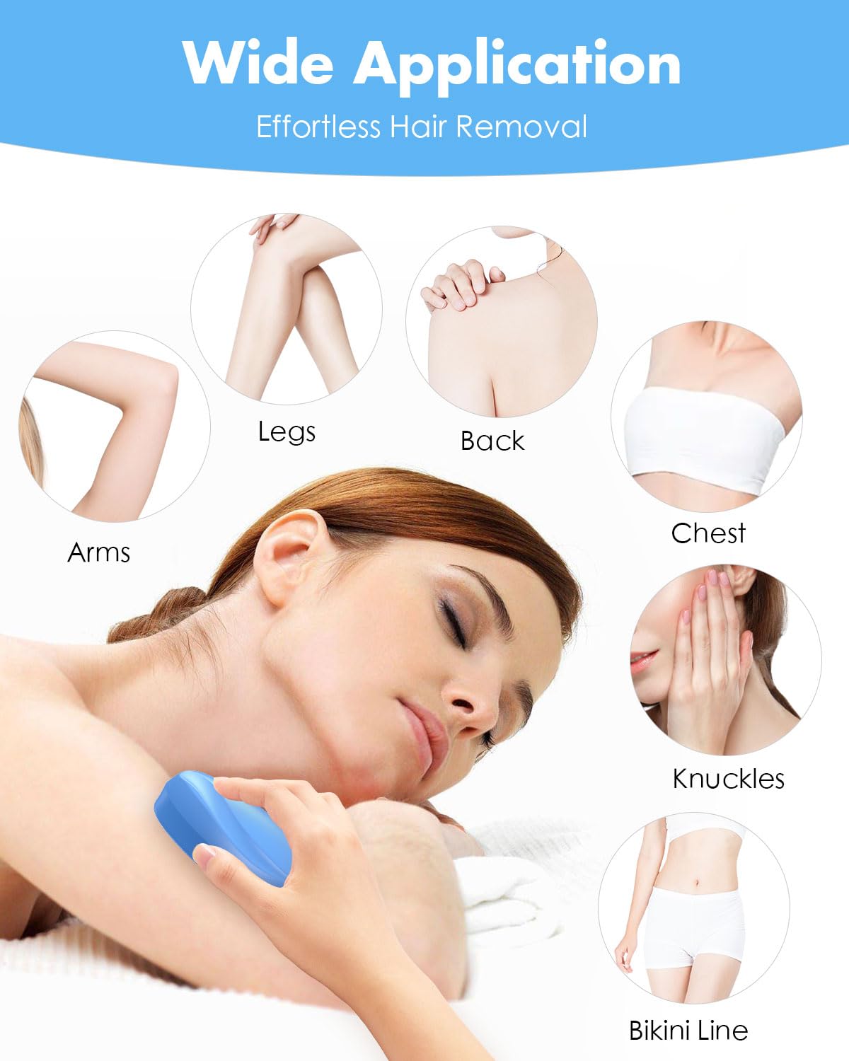 Crystal Hair Eraser for Women and Men Reusable Crystal Hair Remover, Portable Magic Hair Removal Device - Image 3