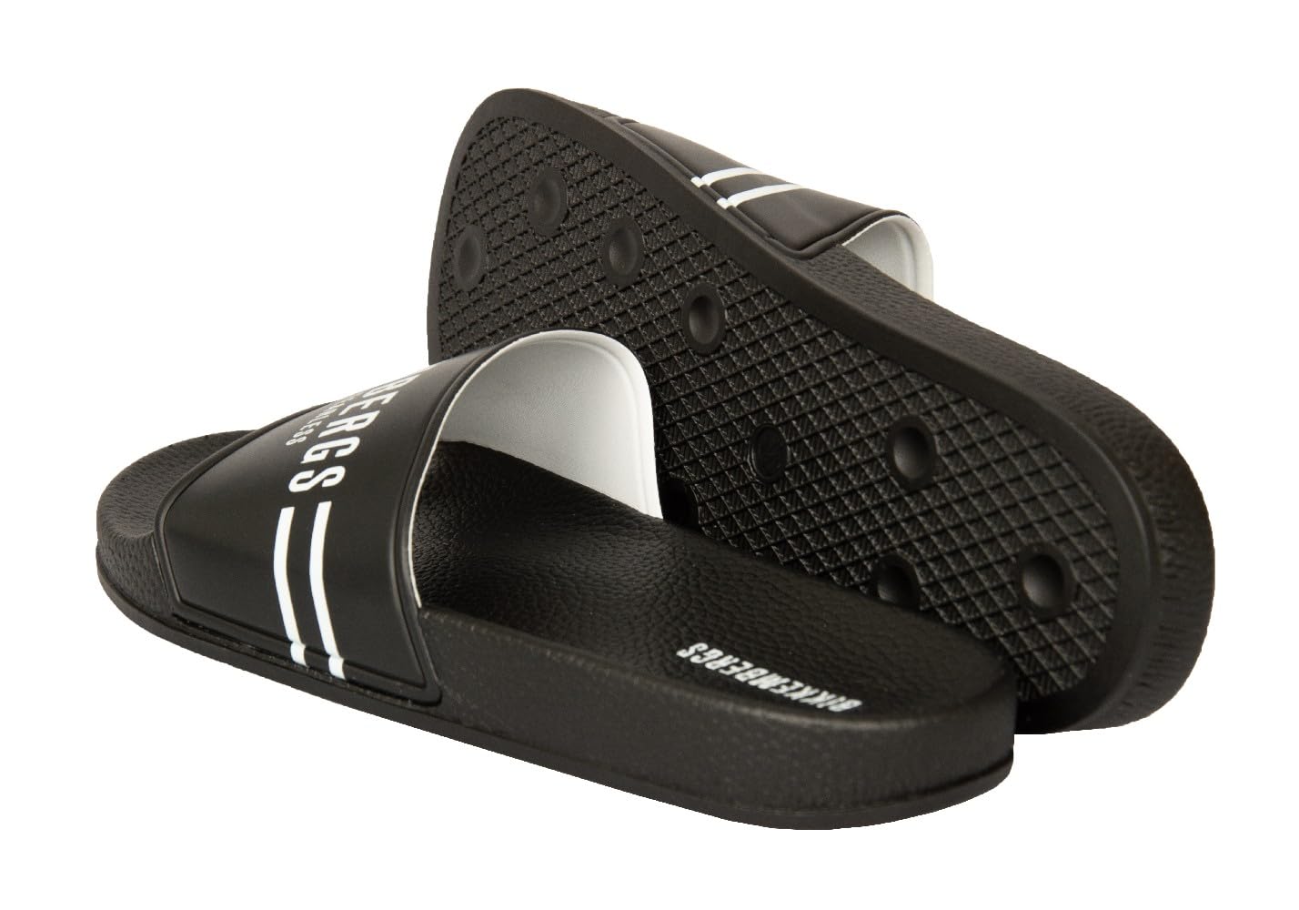Pantuflas BIKKEMBERGS para playa o piscina para hombre con logo, artículo BKK3MSR02, serie de rayas verticales