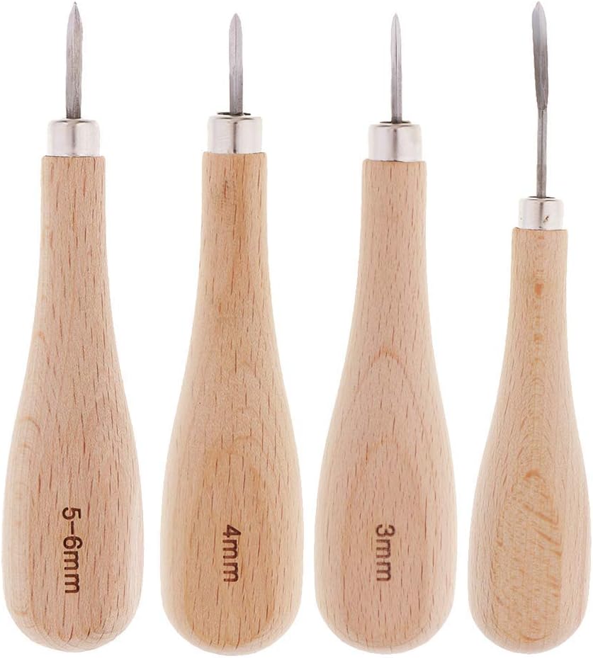 1 Set Leather Craft Stitching Awl for Sewing Leather Diamond Point(4 Pieces)