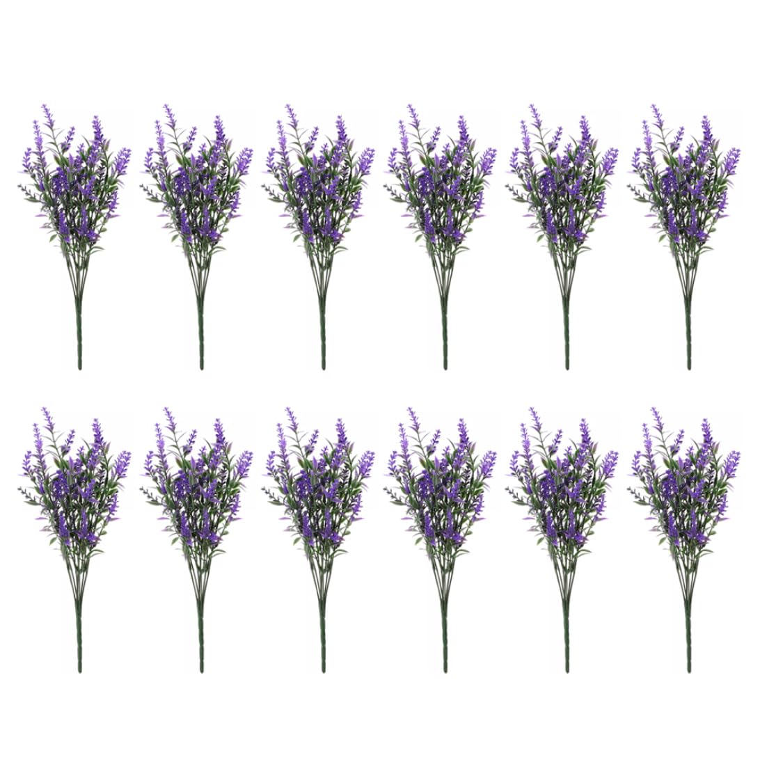 Flores de plástico imitación lavanda exterior plantas artificiales decorativas resistentes UV