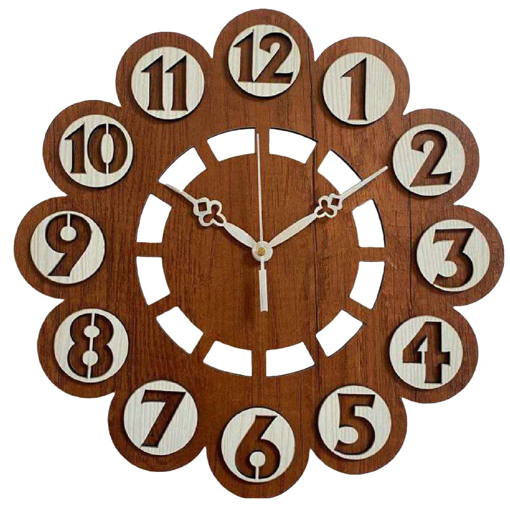 MADHULI Wooden MDF Wall Clock, Round Shaped Wall Clock for Home Decoration, Stylish Wall Hanging Designer Watch for Home, Living Room, Bedroom, Office (B0BYS7DTLX) Amazon Price History, Amazon Price Tracker