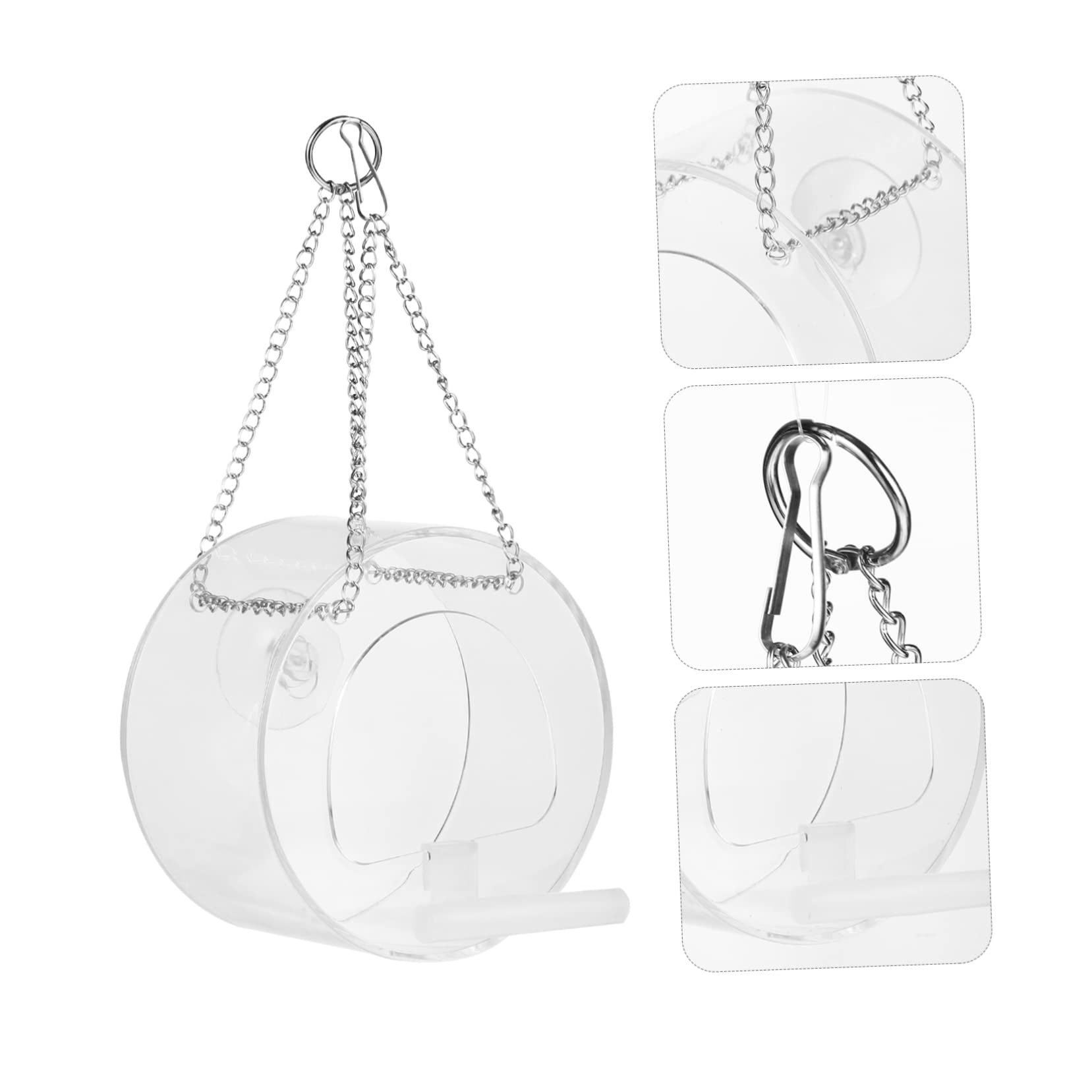 Toddmomy 2piezas Comedero Colgante para Aves De Acrílico Transparente Alimentador De Mascotas para Periquitos y Loros Diseño Práctico y Fácil De Limpiar