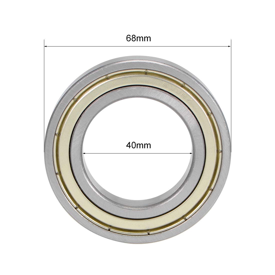 sourcing map 6008ZZ Roulements à Billes à Gorge Profonde Z2 40mm x 68mm x 15mm Double Blindé Acier Carbone 4Pcs