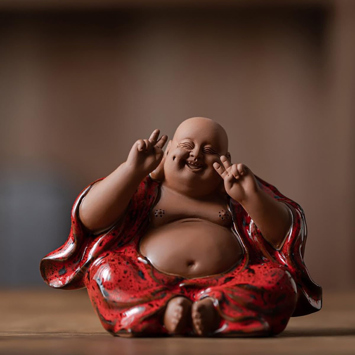 陶器の布袋様 置物 七福神 七福神 布袋様 陶器製 宝山作 置物 - メルカリ