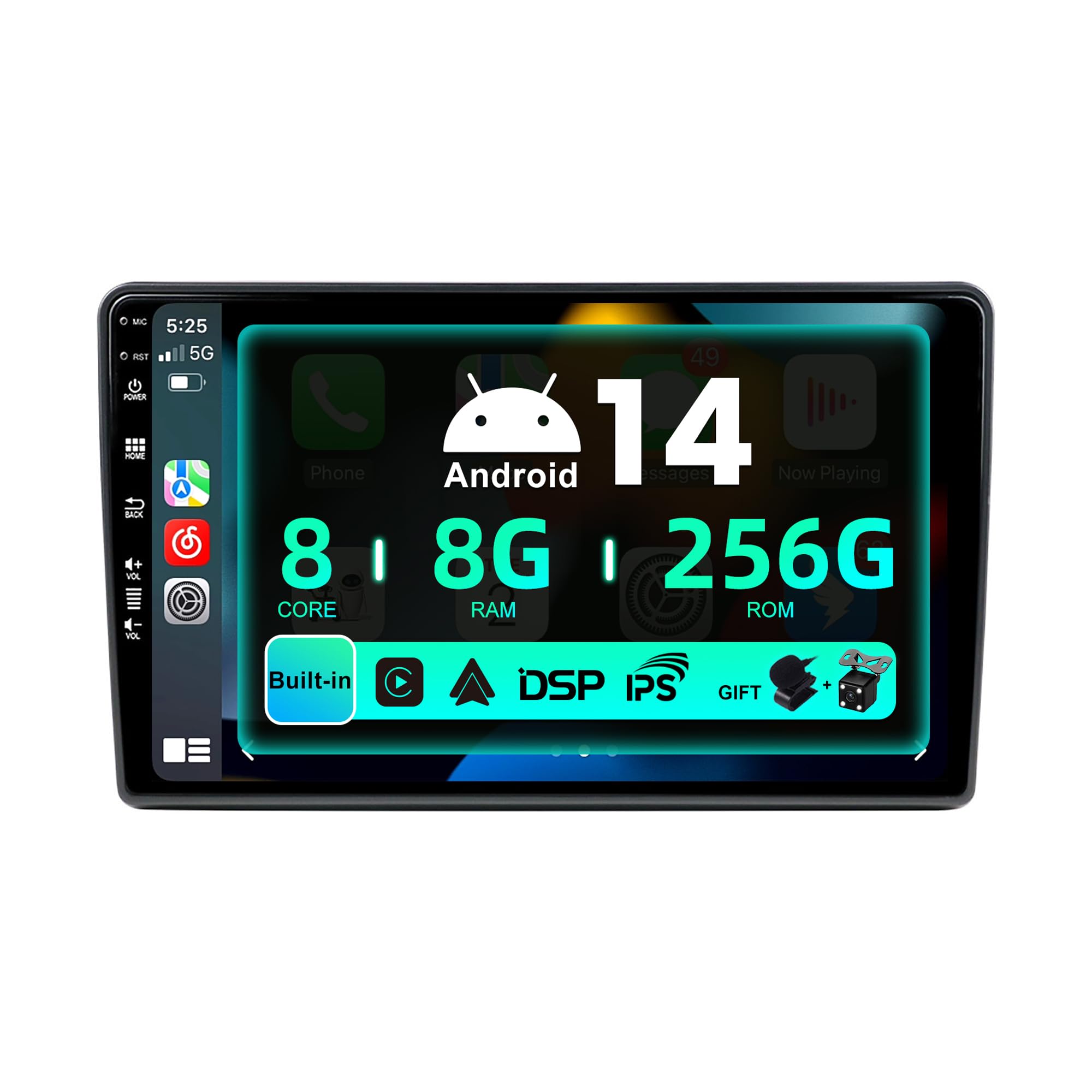 SXAUTO 256G + 256G Radio samochodowe z systemem Android 14 IPS do FIAT Ducato/Citroen Jumper/Peugeot Boxer - wbudowany Carplay/Android Auto - kamera + mikrofon - sterowanie DAB z kierownicą Fast-Boot