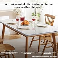 Vista 7 de SPLENDEFUL Cubierta protectora cuadrada de vinilo transparente de 20 x 20 pulgadas para mesa, protector de escritorio, tapete de plástico
