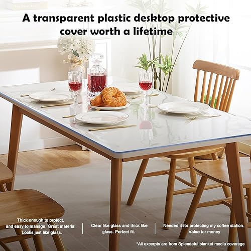 Miniatura 7 de Protector de PVC transparente de varios tamaños para mesa, rectangular, de plástico, protección para mantel de mesa, mesa de oficina, escritorio,