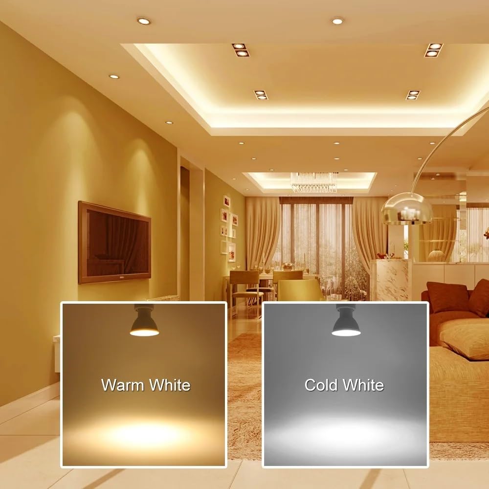 1fortunate Confezione da 50, Faretto LED E27/E14/MR16/GU10 AC220V 48LED 60LED 80LED SMD2835 Lampadine Faretto LED(Cold white,GU10 48LEDs)