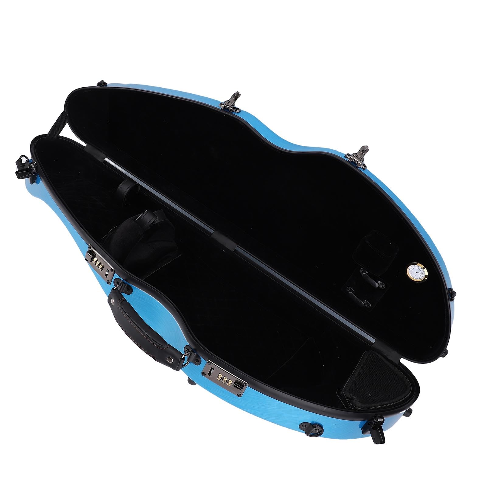 Estuche de Violín 4,4 de Fibra de Carbono, Higrómetro, Cerradura