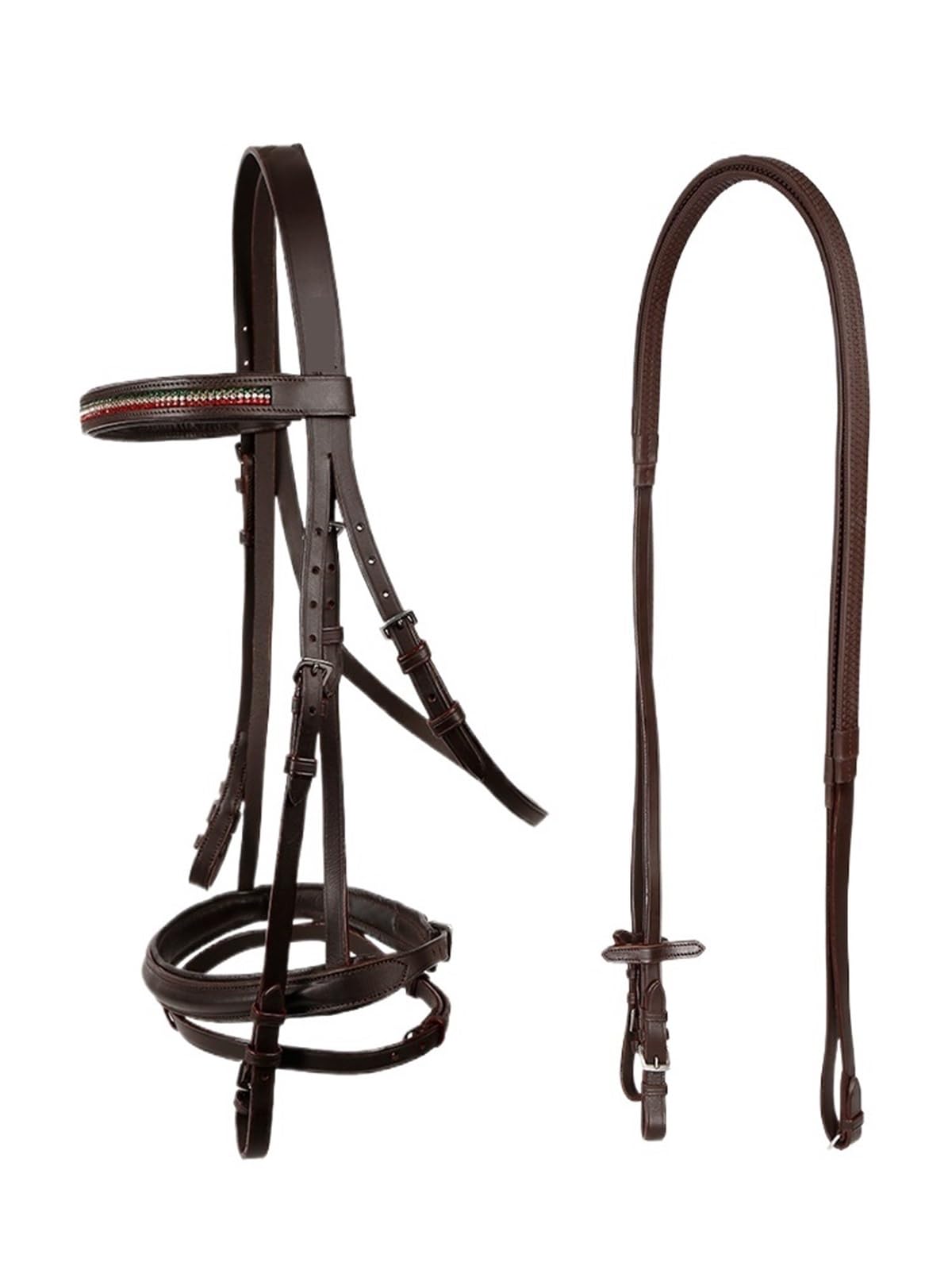Cavalli Redini Briglia diamantata Attrezzatura equestre Briglia for Cavallo da Equitazione Cavallo da addestramento con redini Briglia da Competizione Antiscivolo in Gomma
