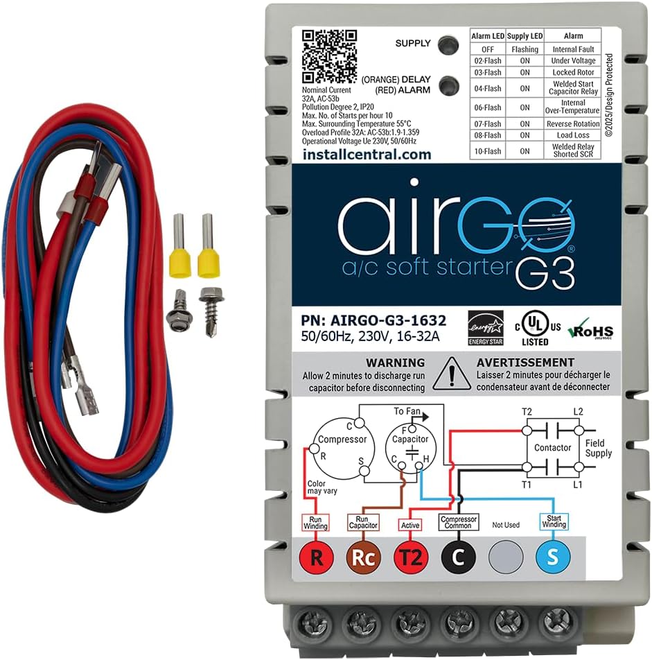 G3 Soft Start | Next-Gen Motor Protection Module for HVAC & Heat Pumps | Reverse Motor Protection | Adaptive Ramp-Up Control | Generator, Solar & Off-Grid Ready | Easy DIY Install | G3 8-16A