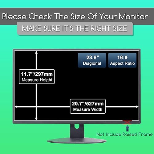 Miniatura 2 de Paquete de 2 protectores de pantalla antirreflejos de 23.8 pulgadas para monitor de escritorio de pantalla ancha de 23.8 pulgadas 16:9, filtro de