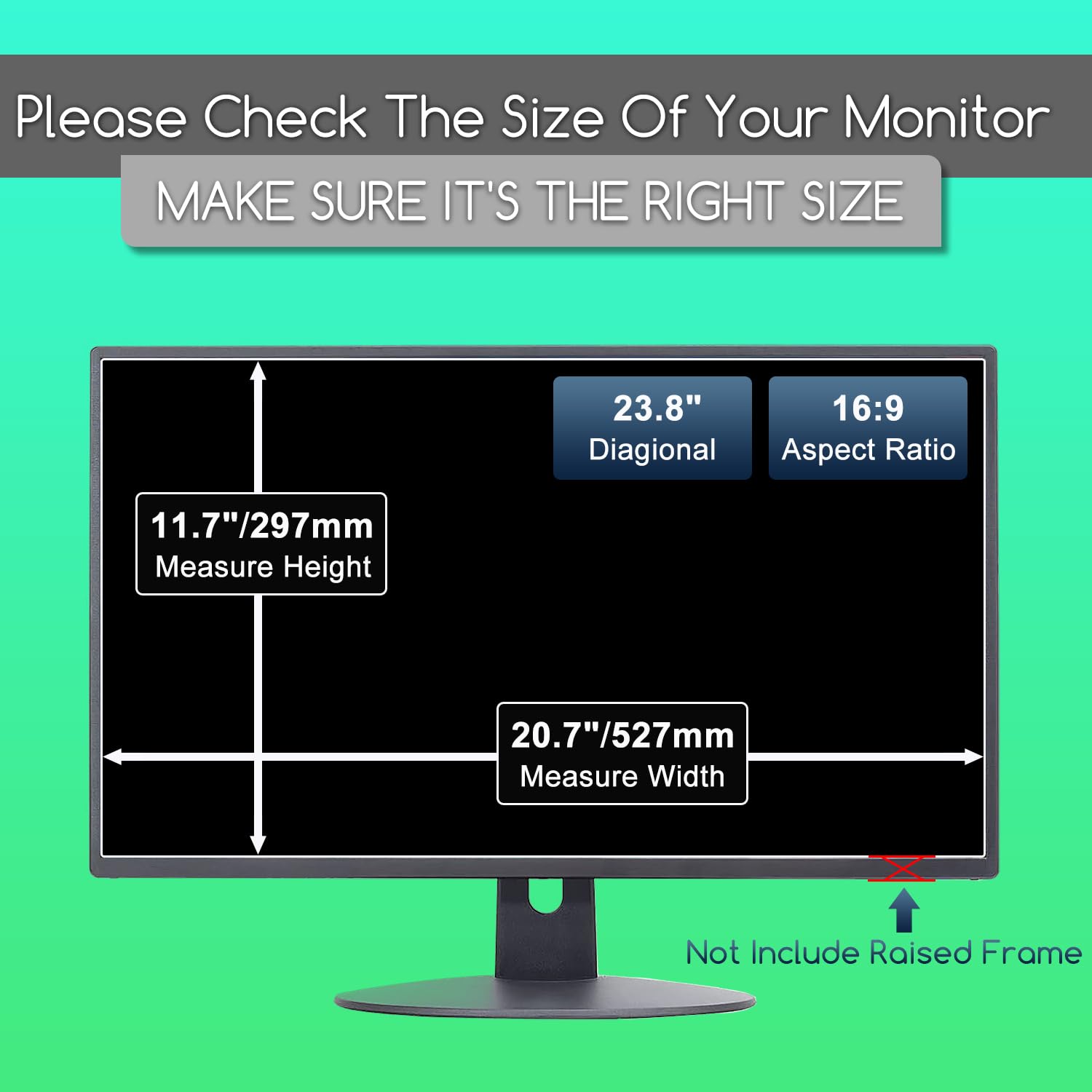 Panel protector de pantalla de luz azul para monitor de computadora de 23.8 pulgadas, filtro de bloqueo de luz azul, protector antirreflejos para computadora de escritorio (extraíble, no 3