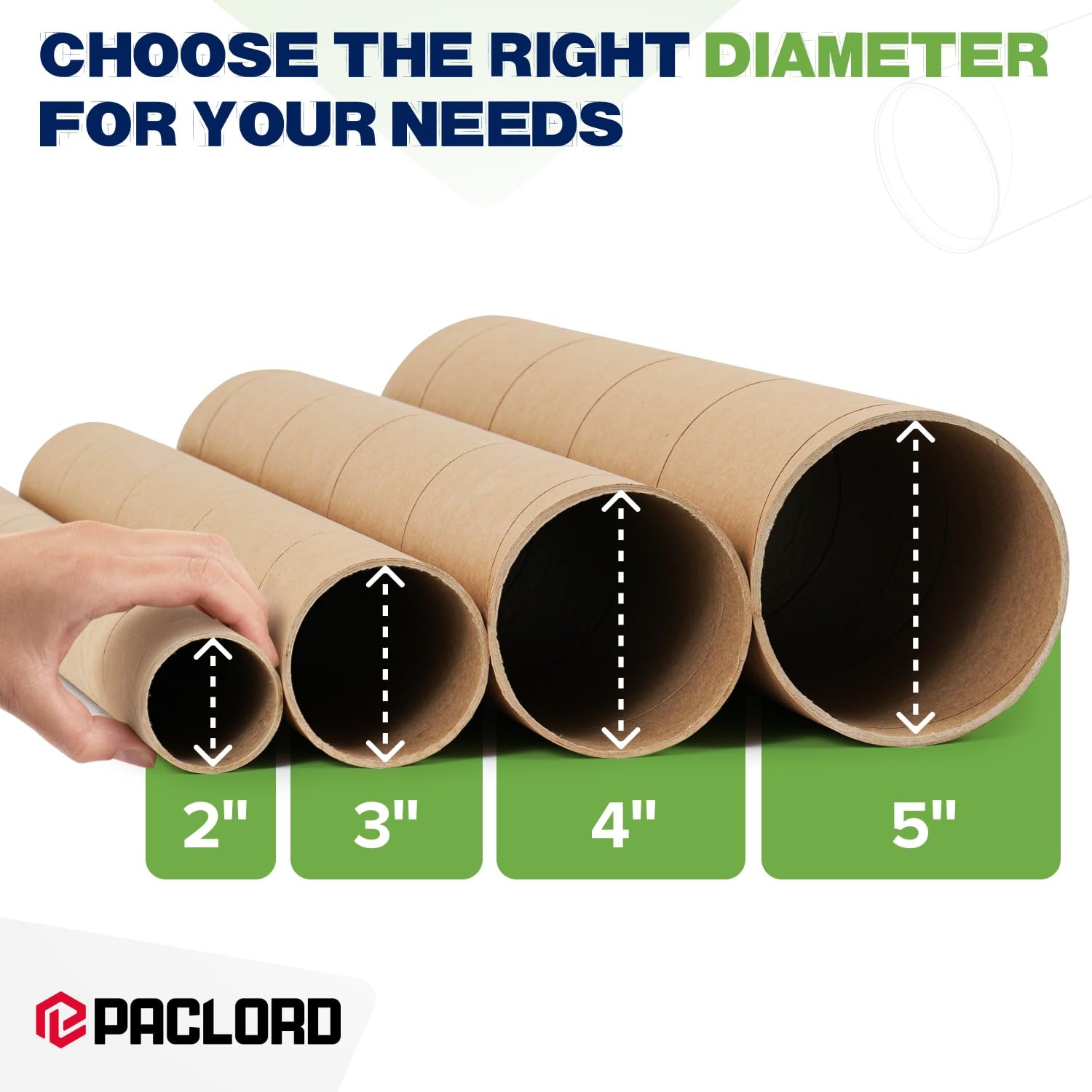 Lot de 2 tubes d'expédition en papier kraft renforcé de 7,6 x 61 cm avec 2 bouchons chacun – Tube d'affiche approuvé USPS – Fabriqué aux États-Unis pour l'expédition et le stockage d'affiches,