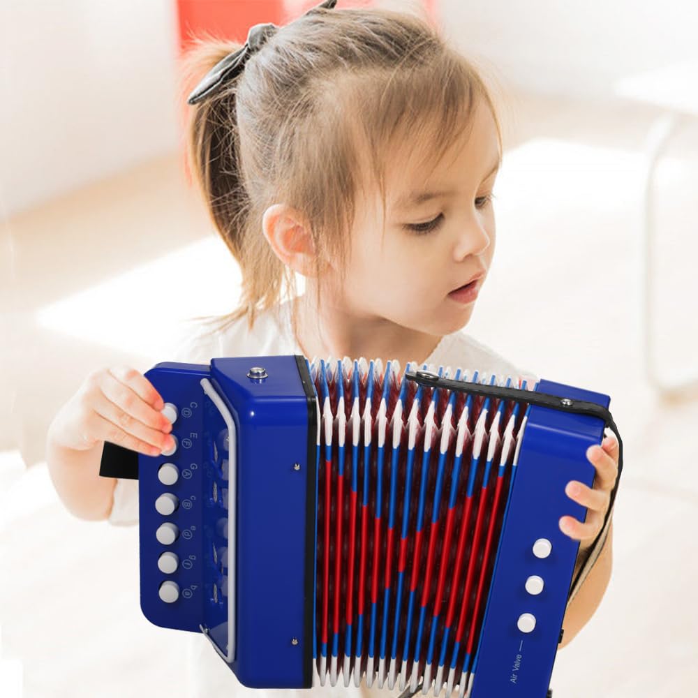 Strumento a fisarmonica 7 tasti 2 bassi piccola fisarmonica strumento musicale educativo scelta regalo di Natale