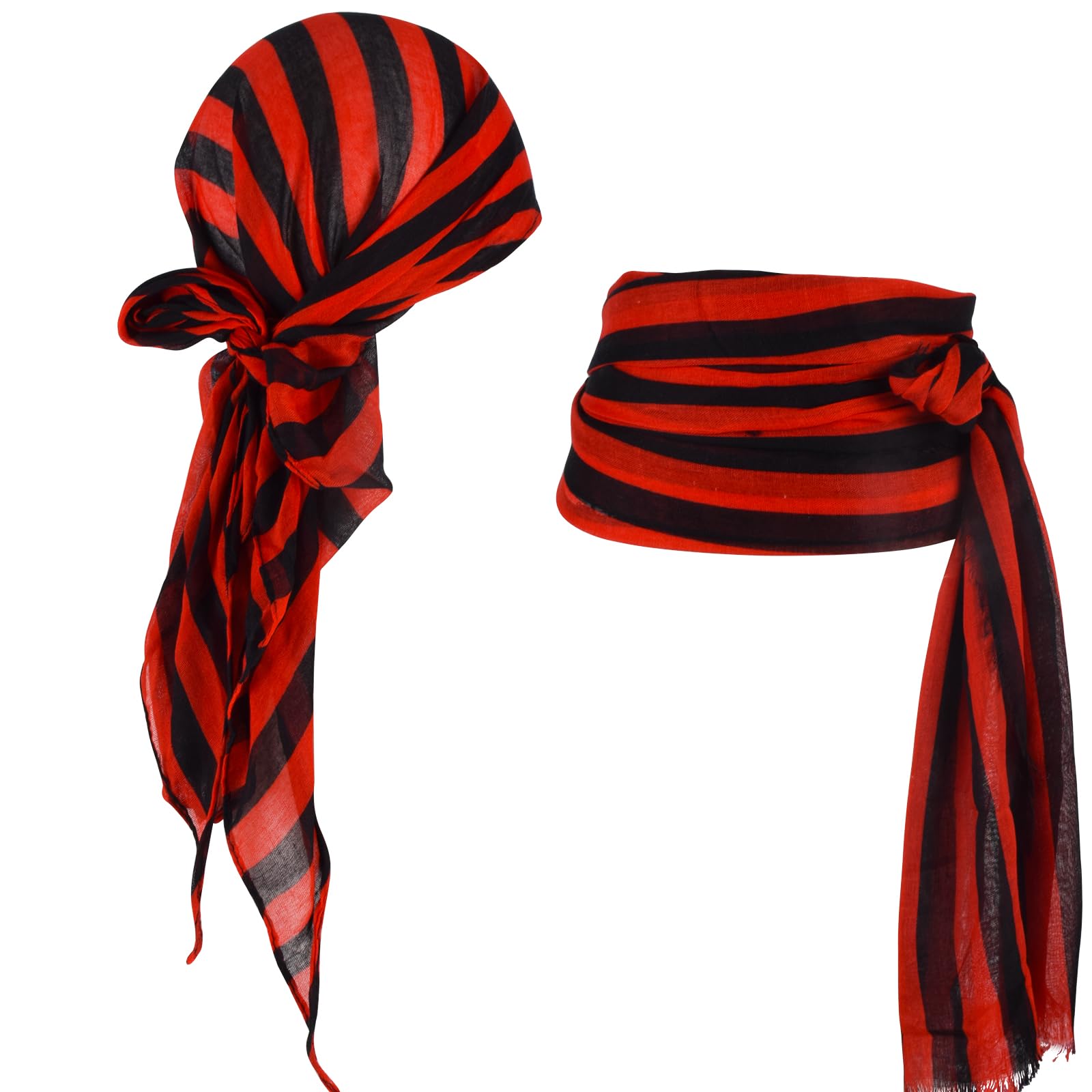 Pirate Costume Men Women Halloween Bandana and Belt Set Accessories for Pirate Hat Styling & Themed Adventures