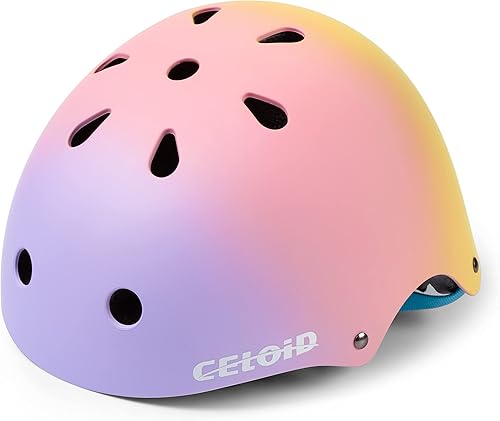 Miniatura 4 de CELOID Casco de bicicleta para niños, cascos de patineta para niños de 2 a 3 a 5 a 8 a 14 años, ajustable, multideporte, bicicleta, patinaje,