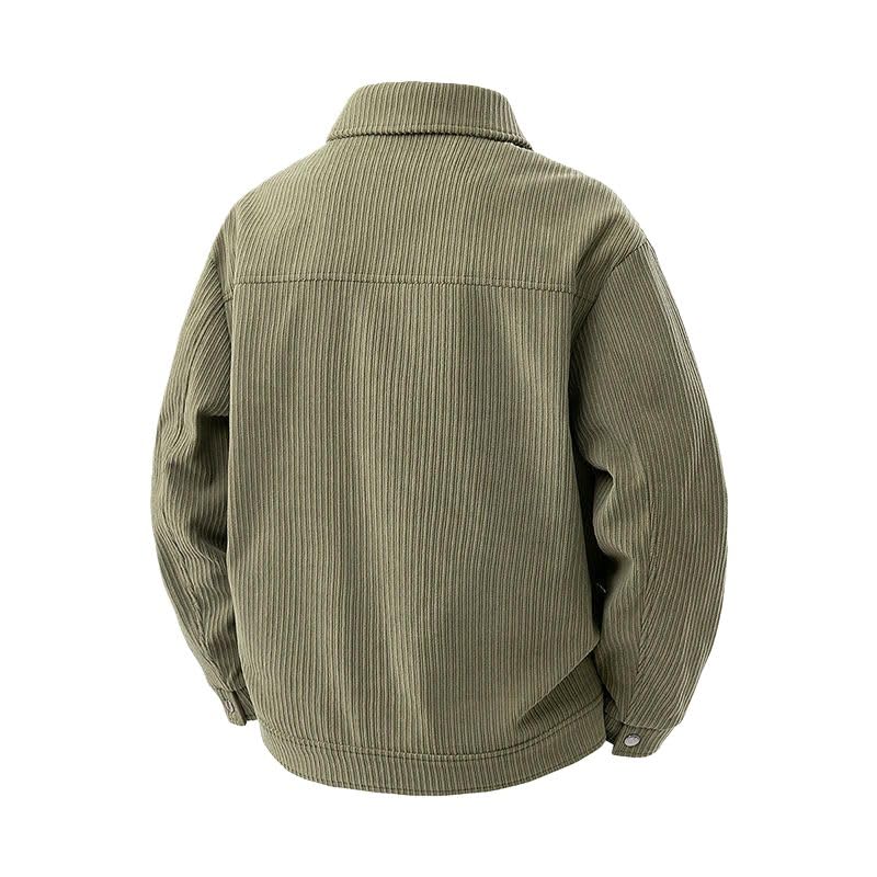 Veste à revers homme velours côtelé à rayures style décontracté