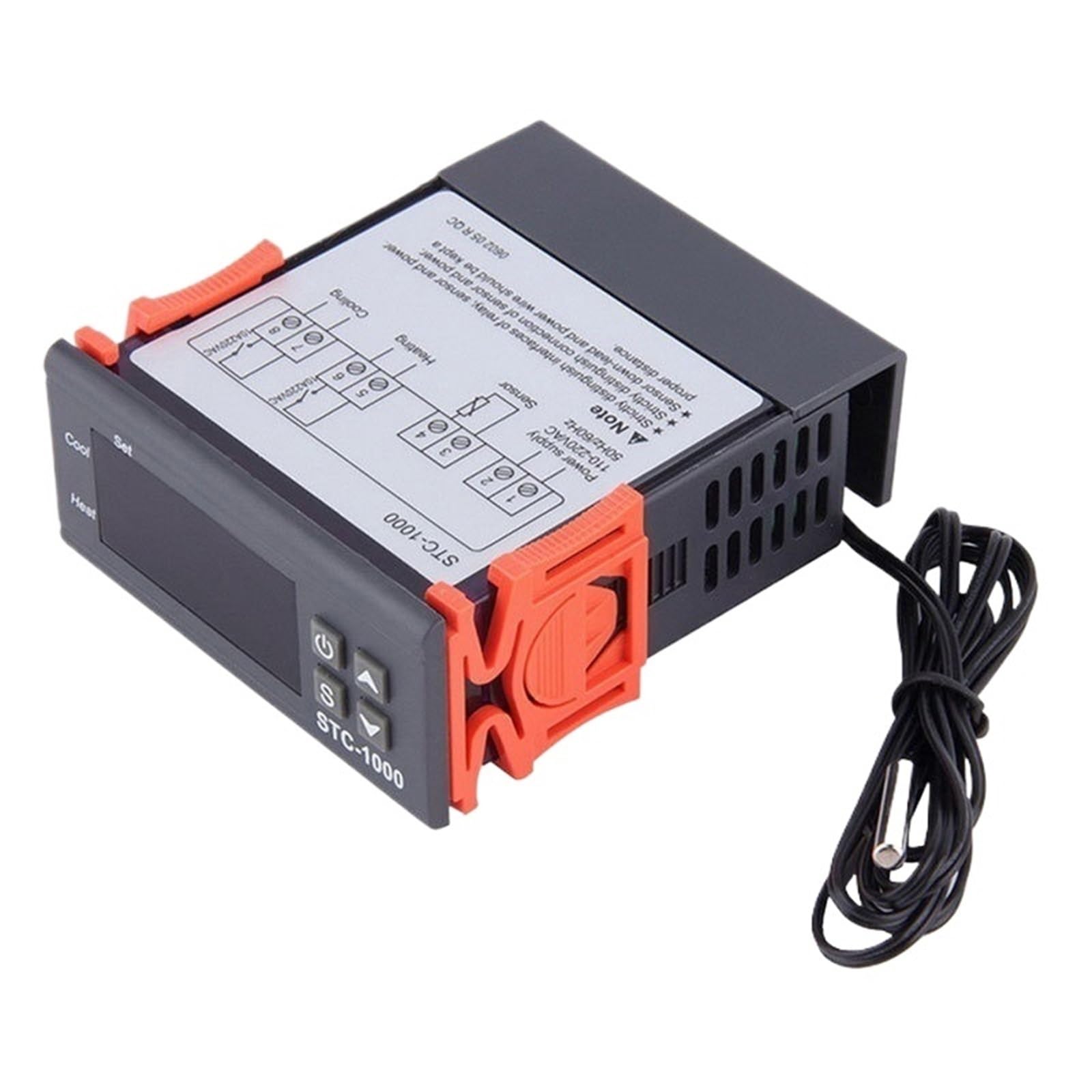 Termostato digital STC 1000 for incubadora, controlador de temperatura, relé de calefacción y refrigeración, 12 V, 24 V, 110 V y 220 V.(12V)