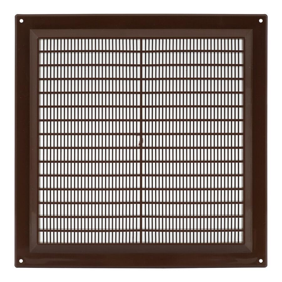 Air Vent Grille 250mm x 250mm Flat Louvre Duct Ventilation Cover (Brown)
