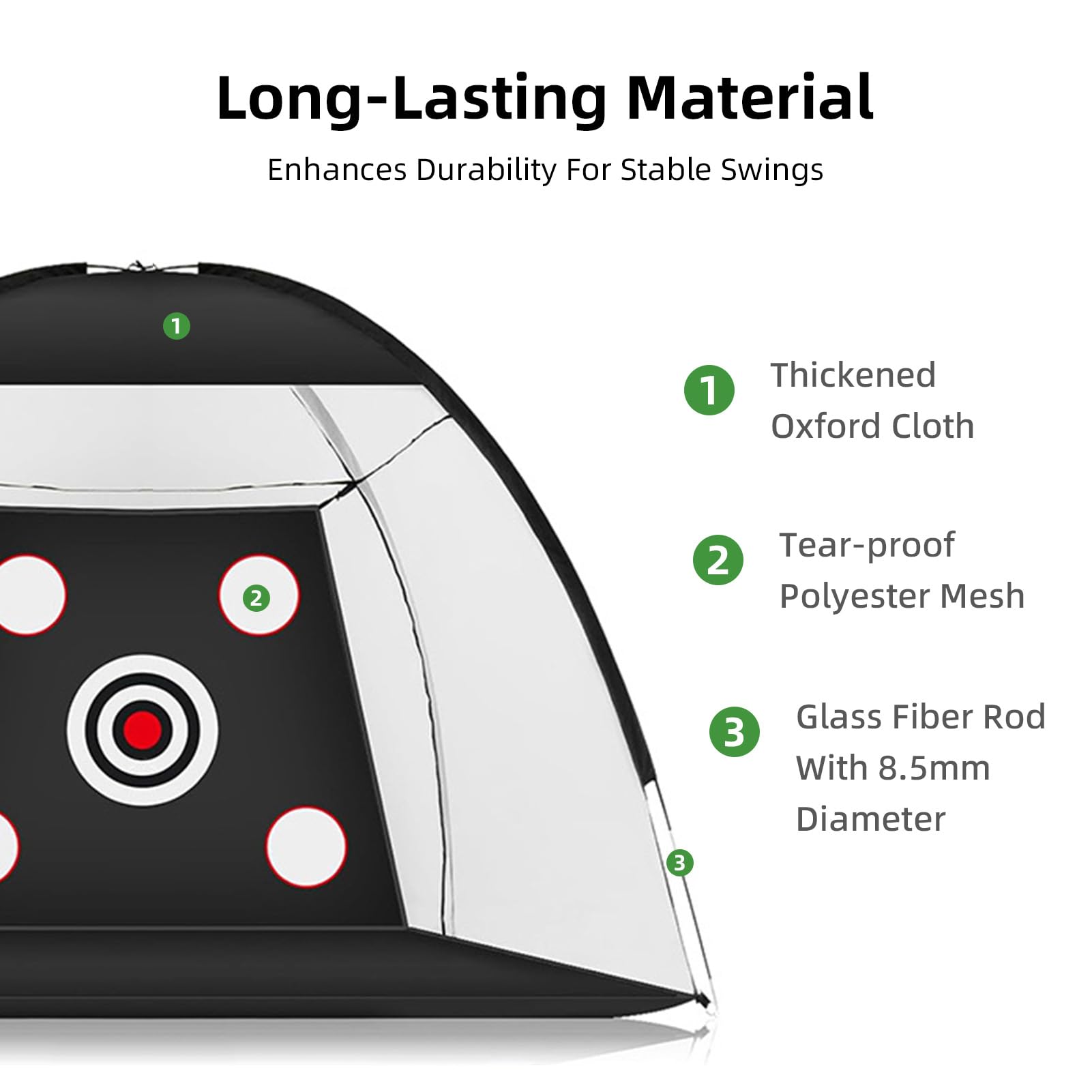 Red de Práctica de Swing de para Exteriores, Triple Red de Entrenamiento de Césped Plegable, Red de Objetivo Multifuncional, Duradera Y de Fácil Instalación 10 x 7 pies