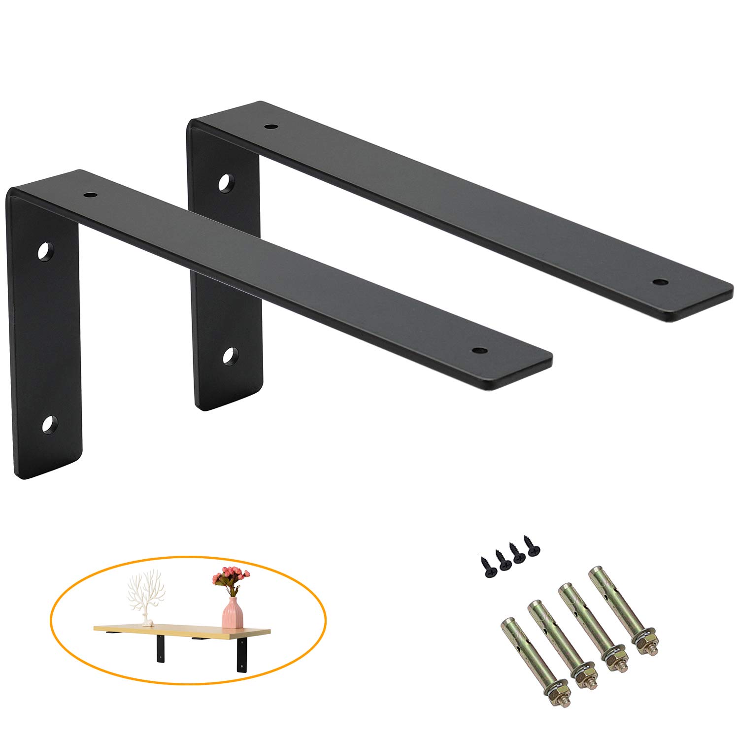 Buy Industrial L Shelf Brackets Heavy Duty, 10" x 6" Floating Shelves