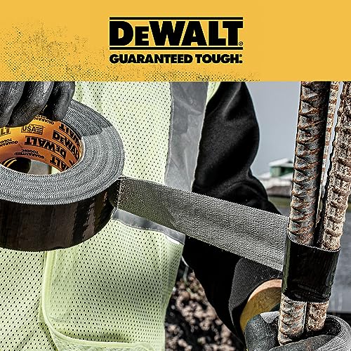 Image of DEWALT Ultra Tough Duct Tape, 1.88 in x 30 yd, Heavy Duty, Ultra Strong, Aggressive Adhesive, All-Weather, Single Roll, Black (Pack of 12)