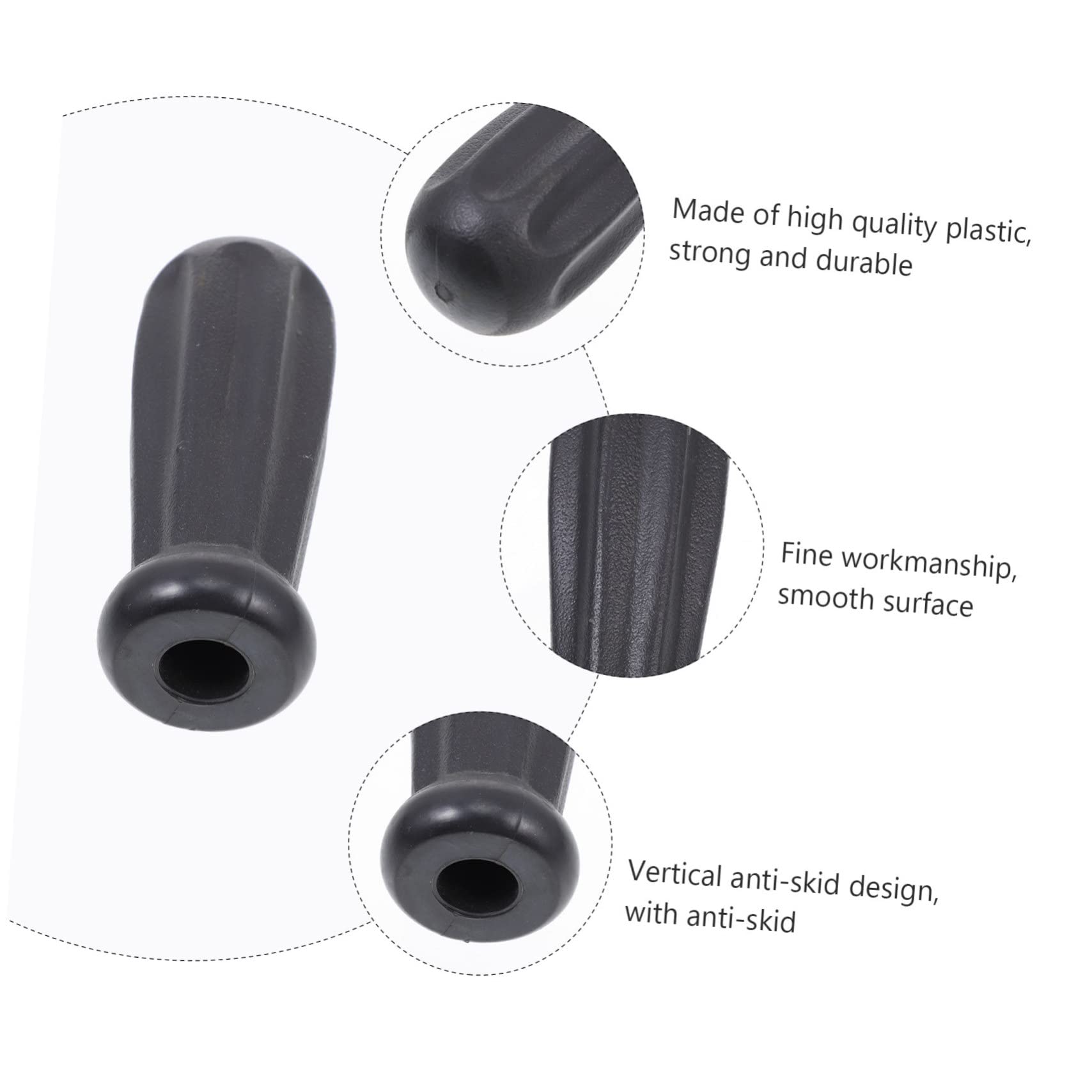 8 Impugnature per Calcio Tavolo in Plastica Nera Manopole Biliardino Ergonomiche Antiscivolo Resistenti e Facili Installare per Sostituzione Maniglie Foosball