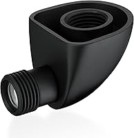 Vista 2 de Codo de pared de suministro de pared de latón 100% para ducha de mano con válvula de retención, adaptador de manguera de ducha de 1/2 pulgada, negro