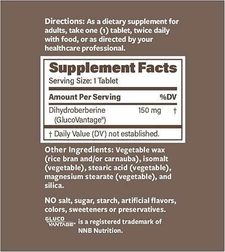Miniatura 2 de EPC ENDURANCE PRODUCTS COMPANY Dihidroberberina - Liberación sostenida - 150 mg de forma altamente biodisponible de berberina - (180 tabletas)