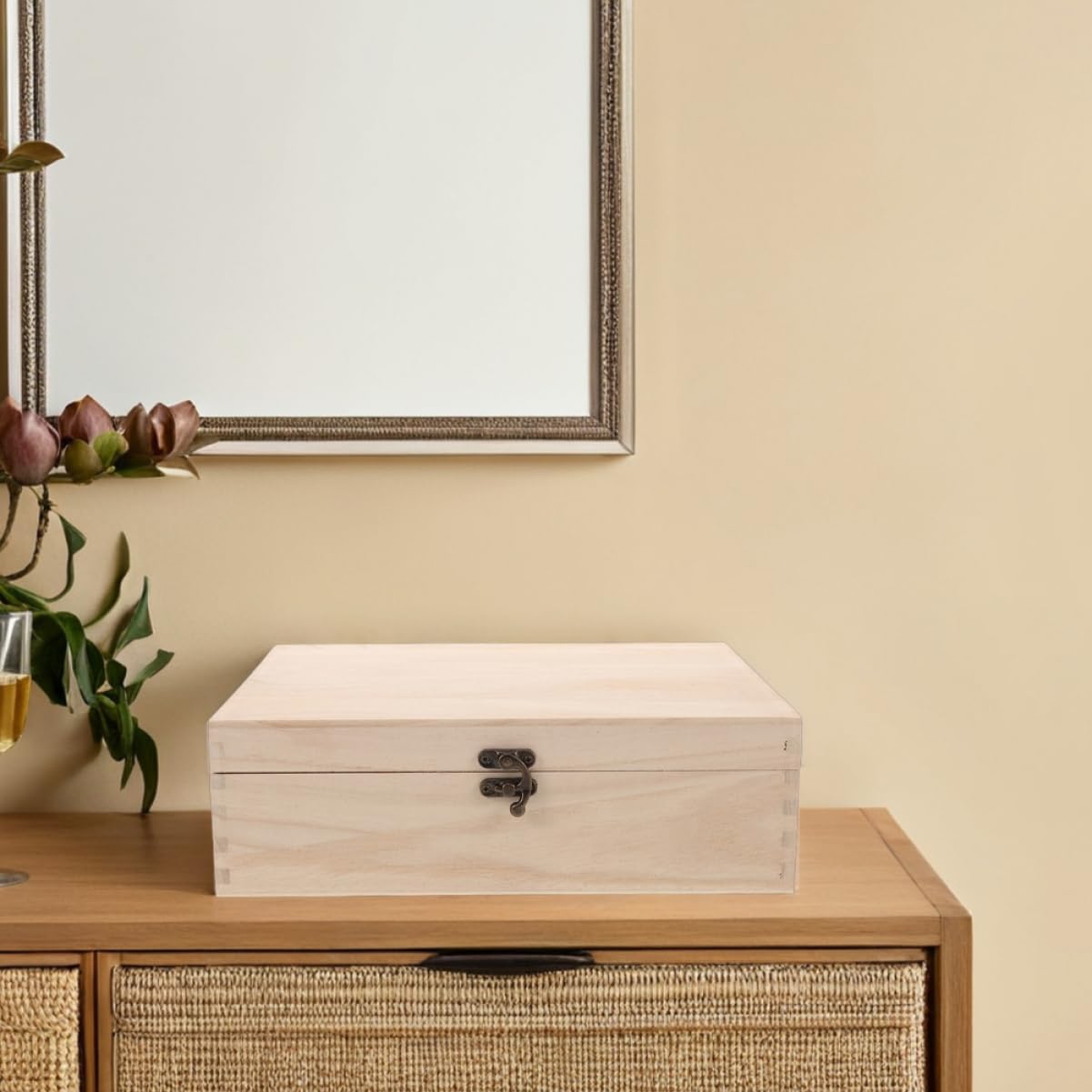 Abaodam 2 Piezas Cajas Decorativas Sin Terminar Caja De Joyería De Con Pestillos