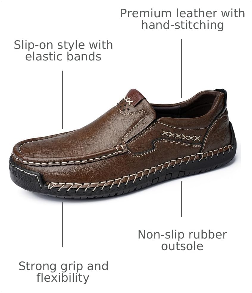 Image of Coramtty Mens Loafers Casual Slip on Shoes Business Moccasins Lightweight Refreshing Classic Slippers Walking Driving Travelling Outdoor