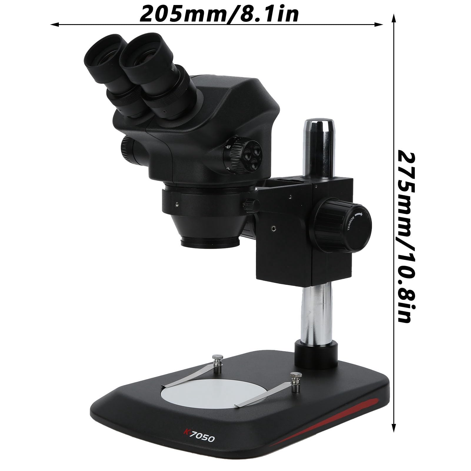 Wakects Microscopio Biológico Microscopio Estéreo de Plástico K 7050 Zoom de 7 a 50x Cabeza Binocular de 45 Grados Ocular 10x Distancia de Trabajo de 10 Cm para Reparación de PCB Reparación de