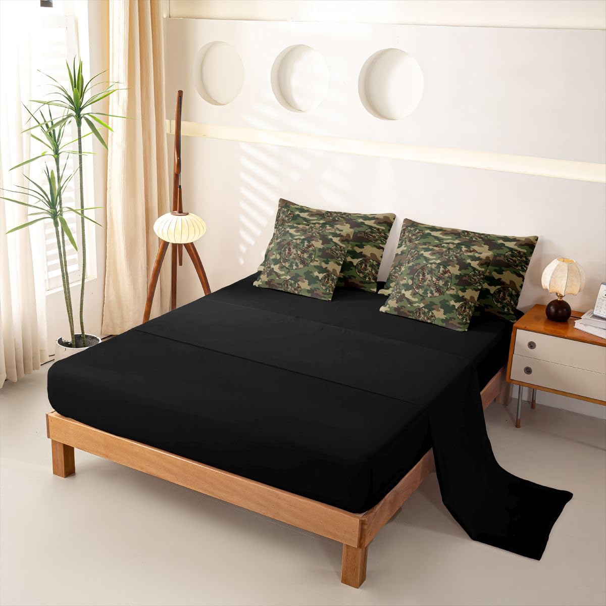 Loussiesd Juego de funda de edredón verde y marrón, tamaño King, 7 piezas, ropa de cama de béisbol para niños y niñas, con funda de edredón, sábanas, fundas de almohada, fundas de cojín