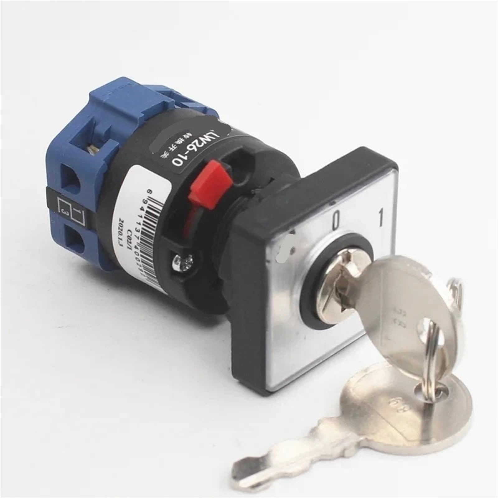 LW26-10 C02/1 Two Gear 10A 690V Single Hole 16mm Key Power Cut-Off Rotary Cam Switch Conversion 1Pcs