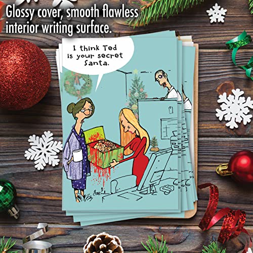Nobleworks - Box Of 12 Funny Christmas Cards - Hilarious Holiday Humor, Xmas Stationery Set With Envelopes (1 Design, 12 Cards) - Zombie Secret Santa B1181 #TOP4