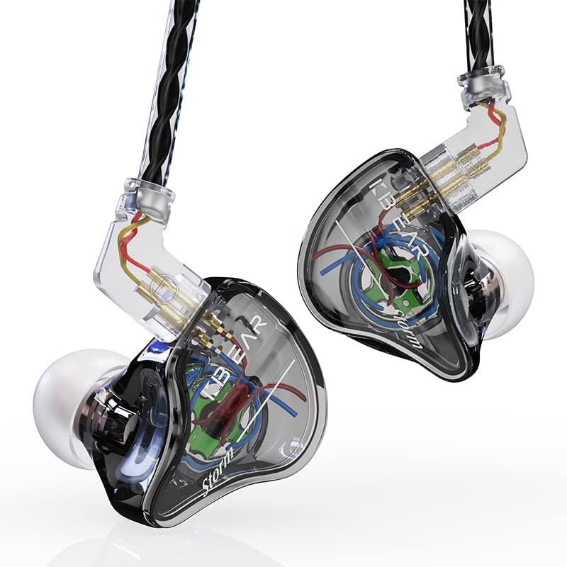 YINYOO KBEAR Storm Professional in Ear Headphones Monitor Earphones for Singers Drummers Musicians Bassists, Custom Wired Earbuds IEM, Hi Res Detachable OFC Silver-Plated Cable Auriculares
