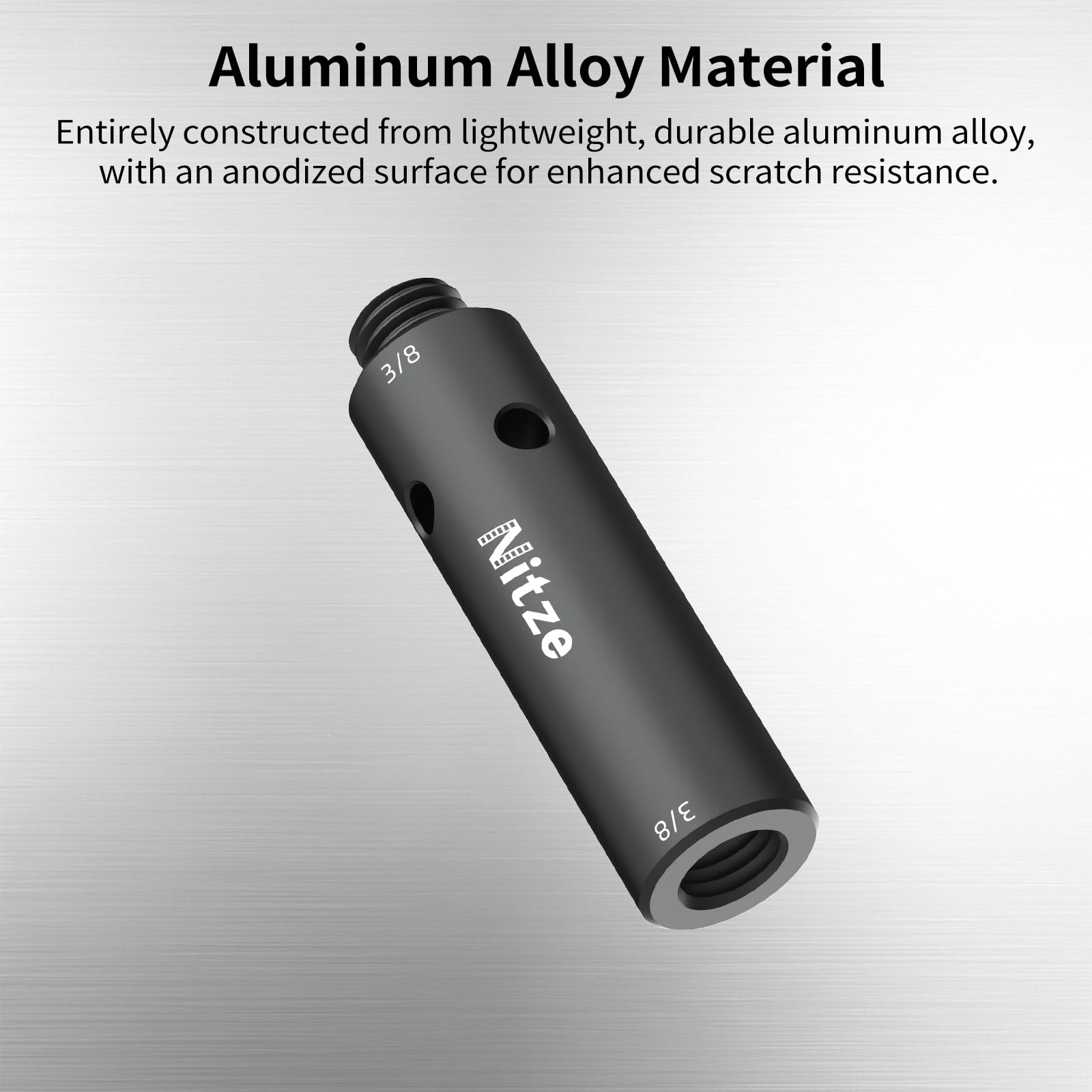 Nitze 15 mm Rod avec Vis 3/8", Kit de Tige en Alliage d'Aluminium de 15 mm for DLSR Camera (25mm/51mm/76mm) - R15-3/8-Kit