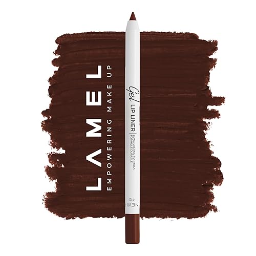 Lamel Lápiz delineador de labios de gel mate, textura ligera y cremosa, afilable, de larga duración y resistente al agua, acabado altamente Lamel Lápiz delineador de labios de gel mate, textura ligera y cremosa, afilable, de larga duración y resistente al agua, acabado altamente