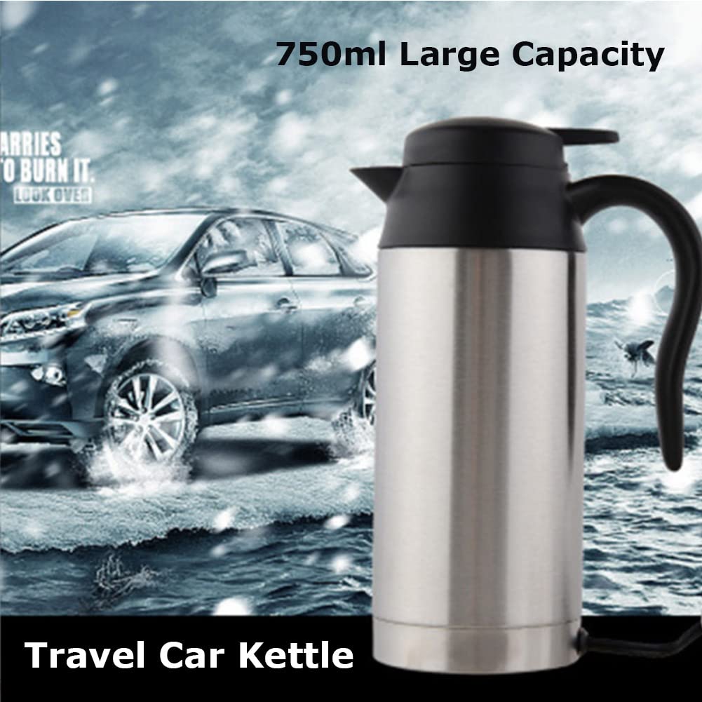 Bouilloires électriques de voiture, bouteille portative de chauffe-eau de bouilloire de camping de voyage en acier inoxydable 750ml 24V avec avec la prise d'allume-cigarette pour la fabrication