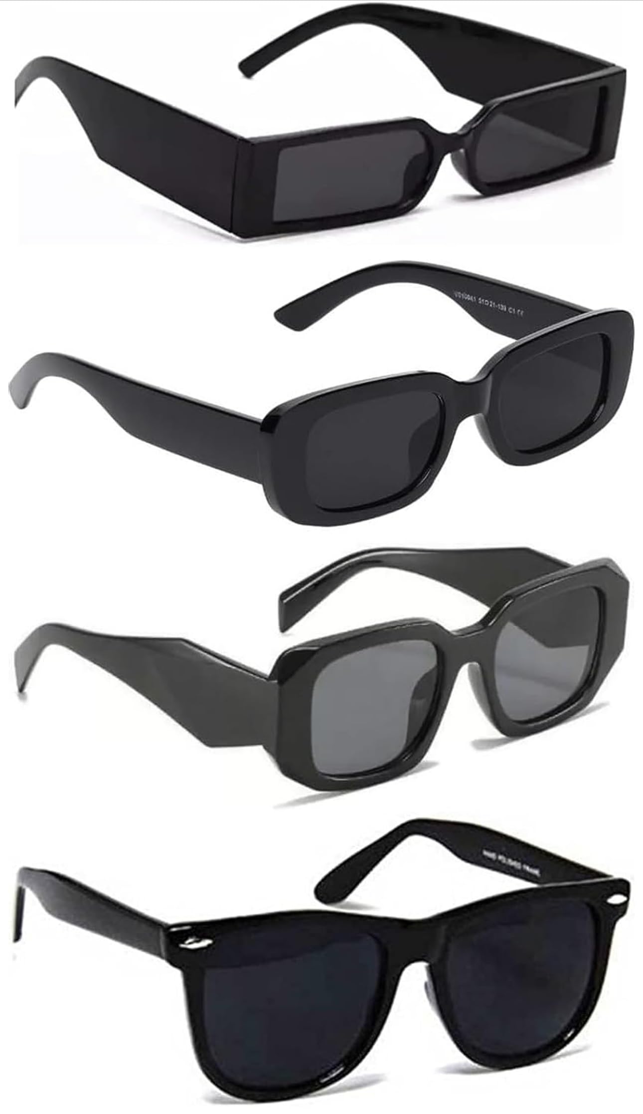 iflash Rectangular Sunglasses Retro Fashion Shades for Men & Women (Pack of 4)-picture-20