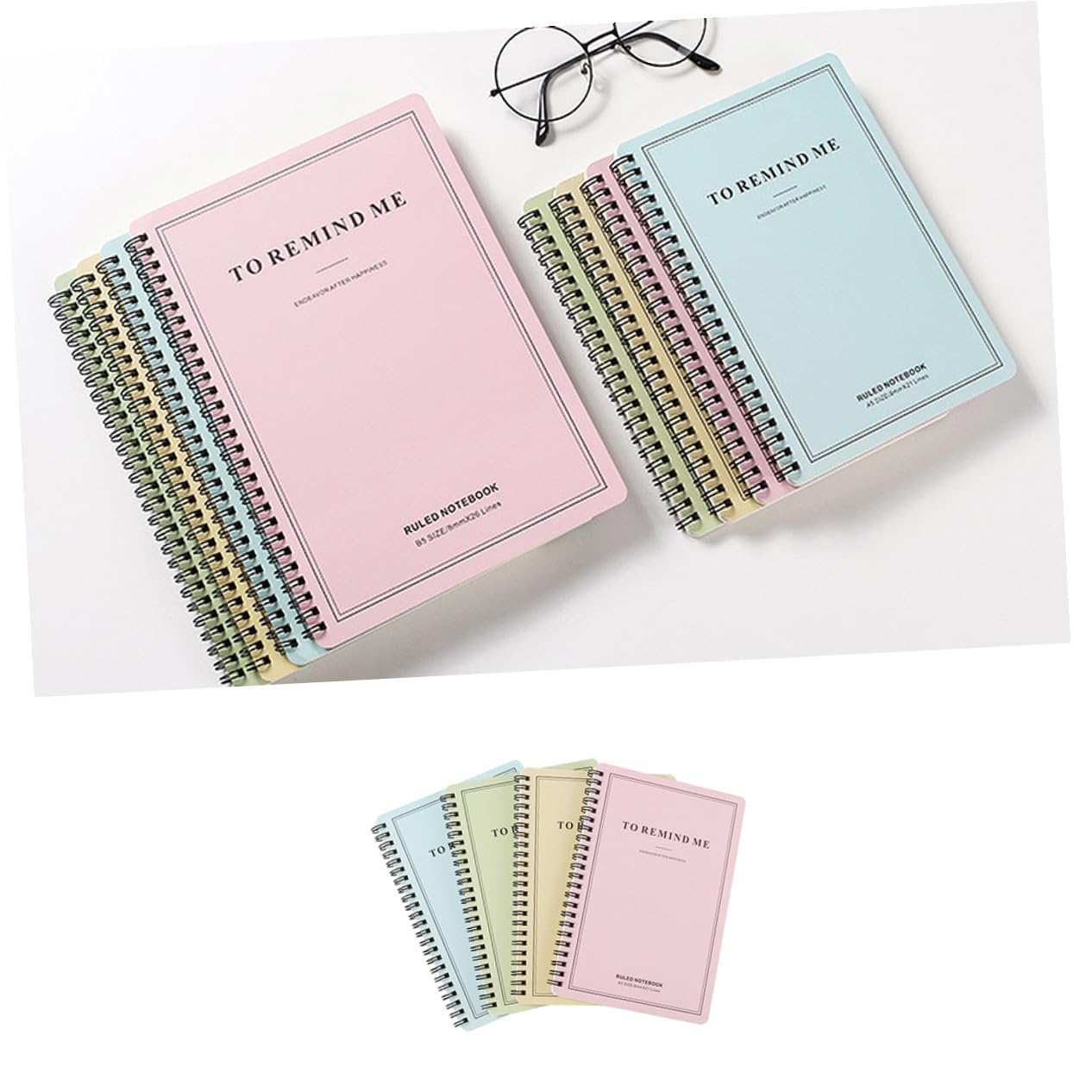 PLAFOPE 4 pièces Lot de Cahiers à Spirale pour Étudiants et Voyageurs Papier Épais à Écriture Lisse Carnets Journal et Bloc-notes Polyvalents pour Notes Journaux et Plans Hebdomadaires
