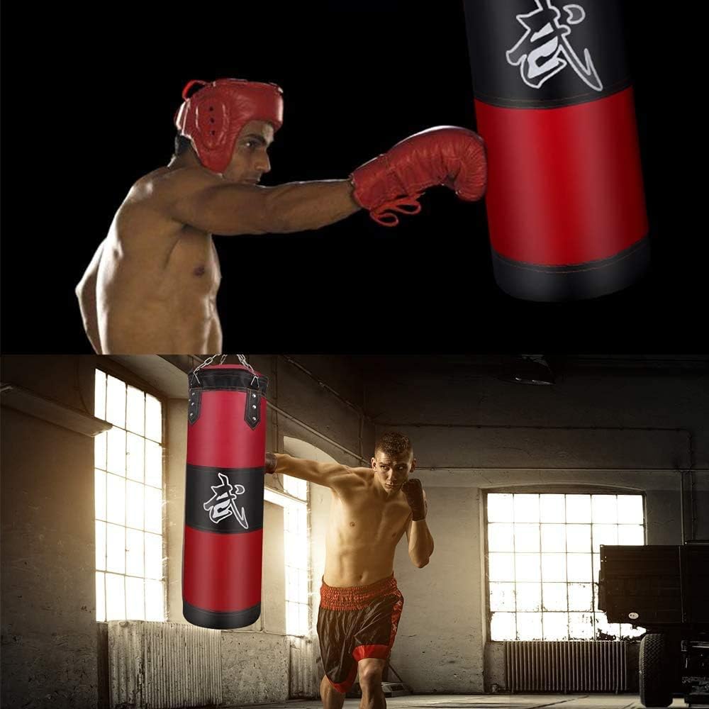 NUBARKO Punching Bag UNFILLED Set Kick Boxing Heavy MMA Training with Hanging Chain Muay Thai Martial Arts : Sports & Outdoors