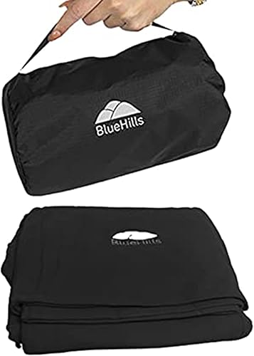 BlueHills Manta de viaje ultra compacta en funda portátil con cinturón de equipaje de mano y clip para mochila, paquete compacto y acogedor, manta