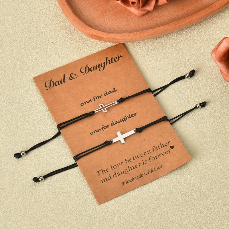Image of Mother Dad Mommy Matching Bracelets Gifts for Women Mom Dad Fathers Mothers Day Gifts for Father Mom Birthday Christmas Gifts