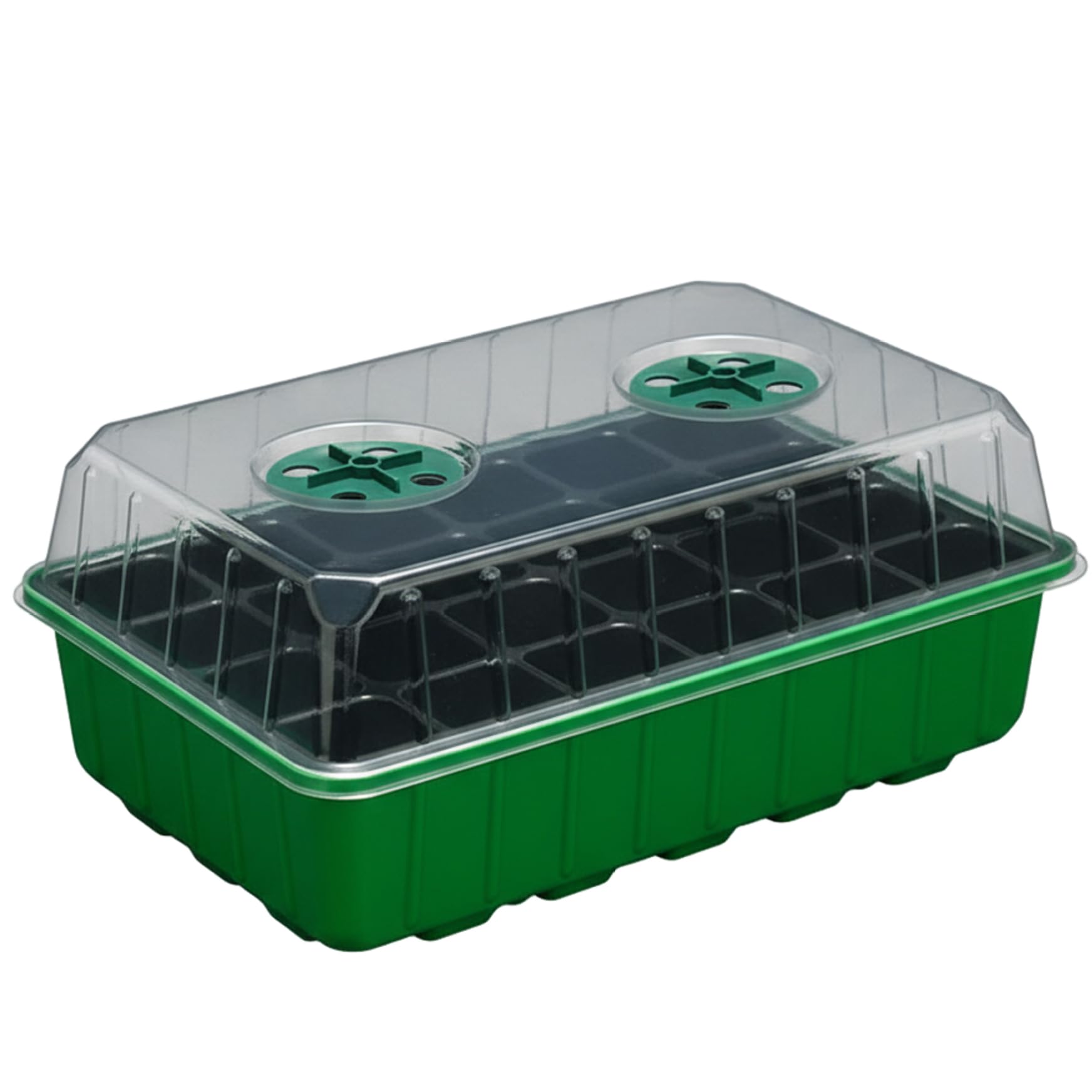 Tsawntd Germination Trays, 5PCS Seed Starter Trays, 24 Cells Seedling Tray for Easy Growth Monitoring Plant Germination with Drainage Holes Reusable Gardening Supplies, Green