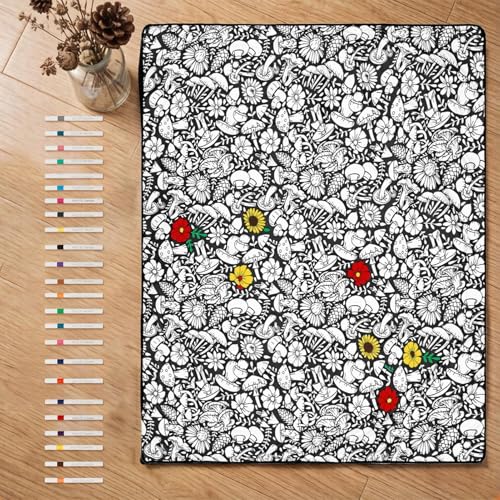 Couverture à colorier DIY avec feutres pour lit et voyage - 4