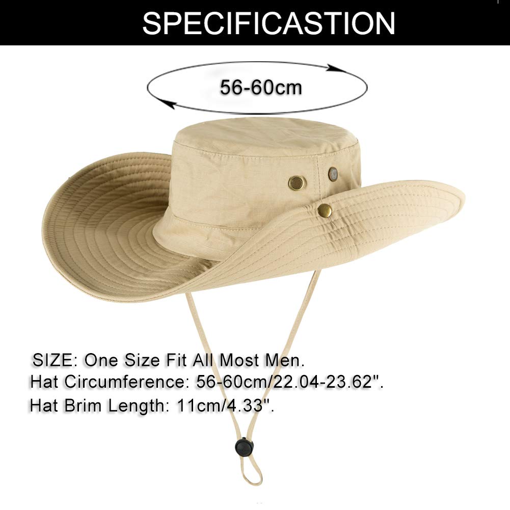 Cappello impermeabile all'aperto Boonie cappello largo traspirante caccia pesca Safari Sun Hat