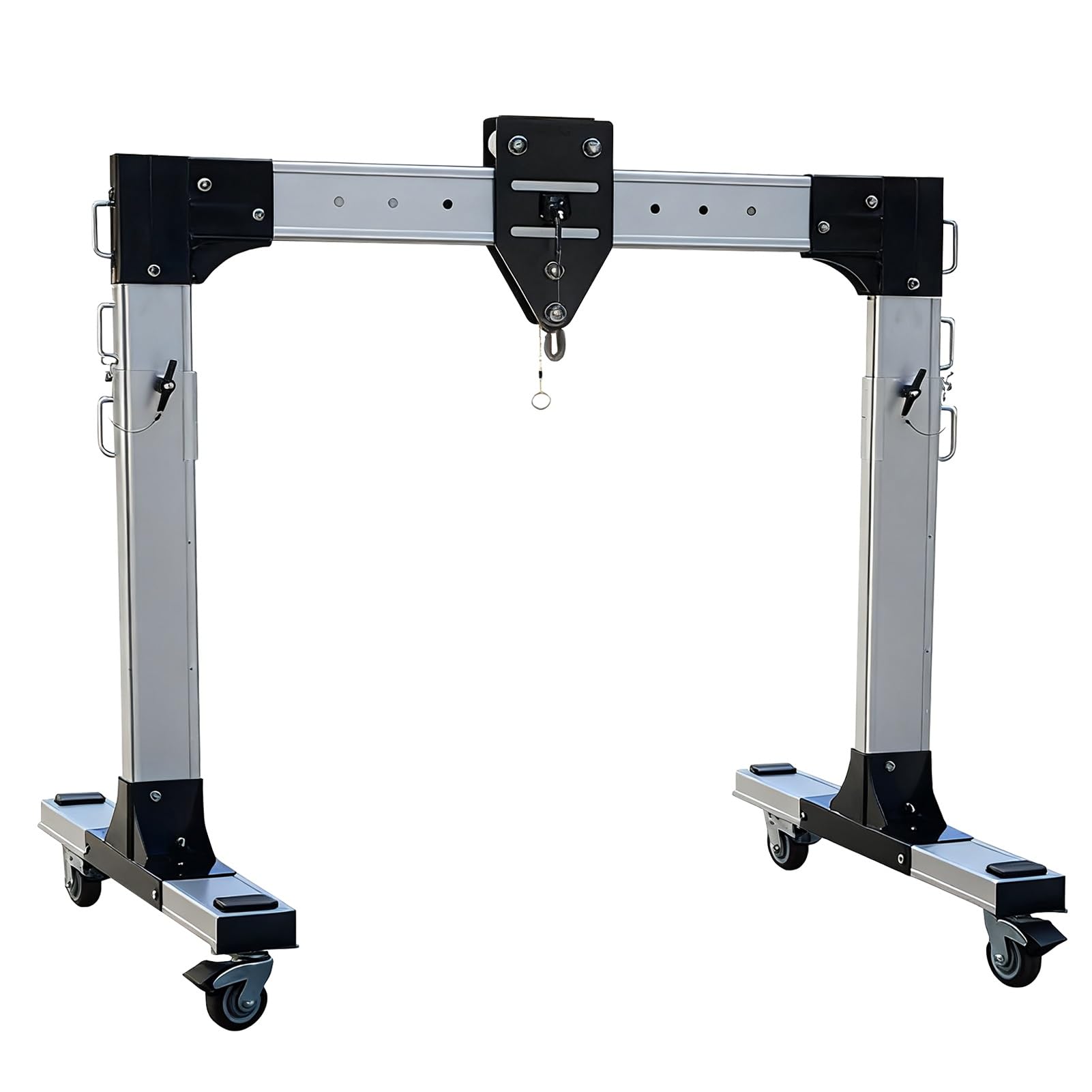 Grue portique portable en aluminium, palan d'atelier mobile, capacité de levage de 551 à 4409 livres, idéale for les espaces étroits et les terrains accidentés.(S,2000kg(4409 lb))